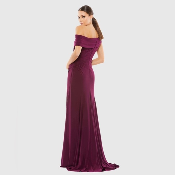 IEENA FOR MAC DUGGAL 26517 NWT FOLDOVER  Off-the-Shoulder Slit Gown - Picture 2 of 8